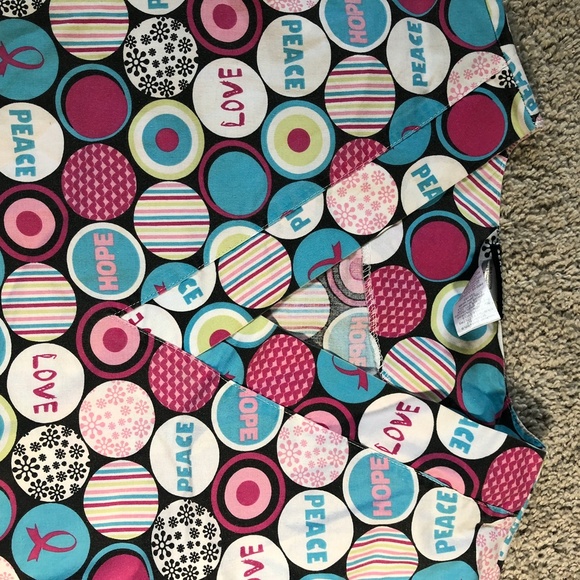 Scrub Studio M Scrub Top Short Sleeve Pink #19 - Picture 2 of 7